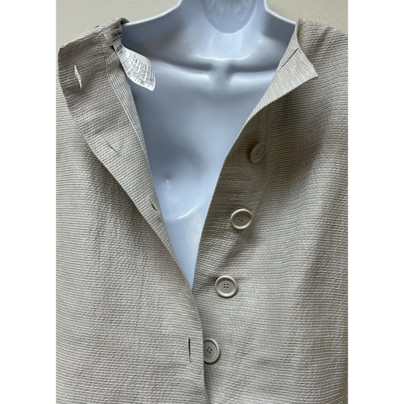 'S MAX MARA Alda Striped Cotton Silk Button Back Dress Size‎ US 8 - Picture 9 of 14